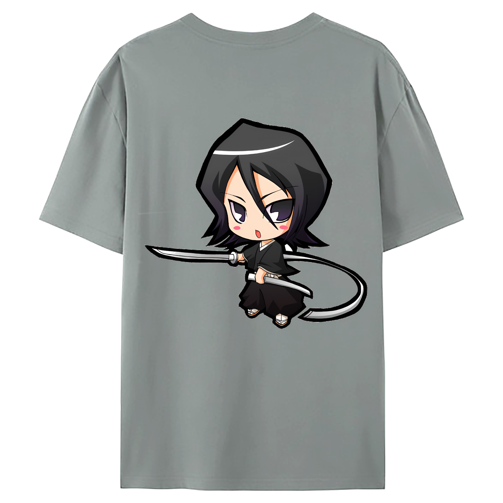 （画像用） ブリーチ 朽木ルキア BLEACH Kuchiki Rukia 綿100％ メンズ半袖Tシャツ（バックプリント） 通気性